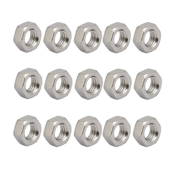 Unique Bargains 15pcs M5 x 0.8mm Pitch Metric Thread 201 Stainless Steel Left Hand Hex Nuts