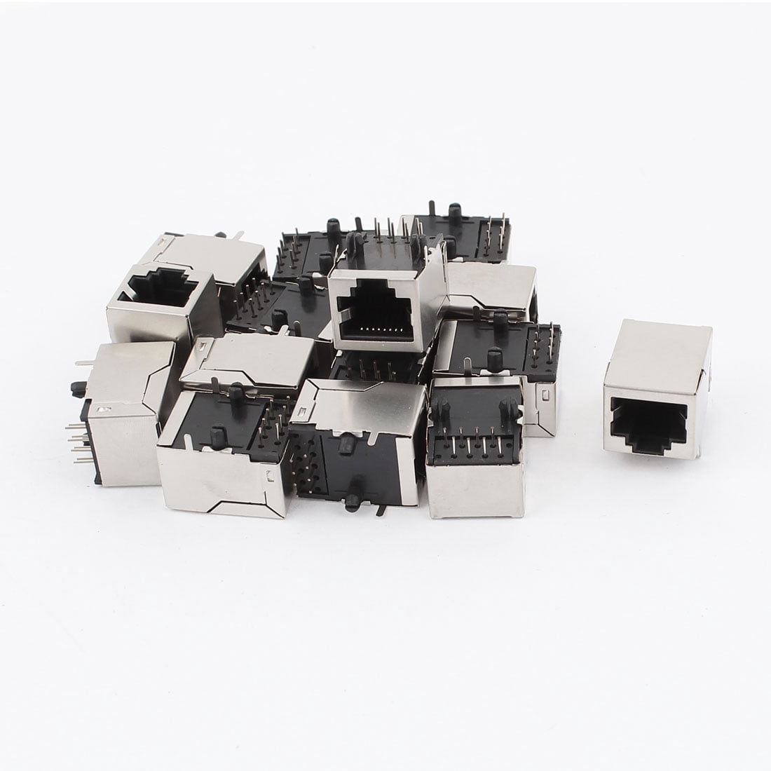 Unique Bargains 15pcs Push In Type RJ45 8P8C Round Pins Shielded ...