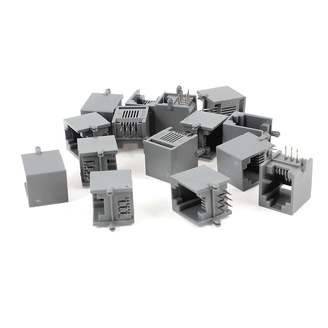 Spring Jack Pcb Unique Bargains 15pcs Right Angle Push in RJ12 6P6C Network PCB Jacks ...