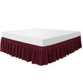 thumbnail image 1 of Unique Bargains 16" Drop Elastic Ruffles Brushed Bed Skirt, King, Burgundy, 1 of 8