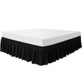 thumbnail image 1 of Unique Bargains 16" Drop Elastic Ruffles Brushed Bed Skirt Queen Black, 1 of 8