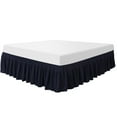 thumbnail image 1 of Unique Bargains 16" Drop Elastic Ruffles Brushed Bed Skirt Twin Navy Blue, 1 of 8