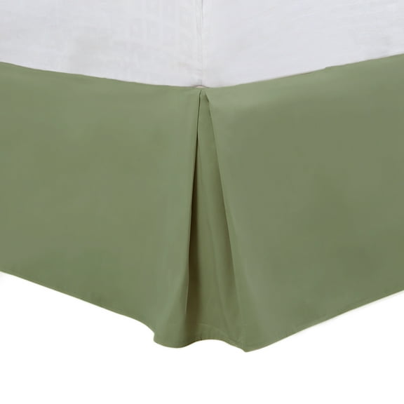 Unique Bargains 16" Drop Pleated Brushed Bed Skirt Full Olive Green