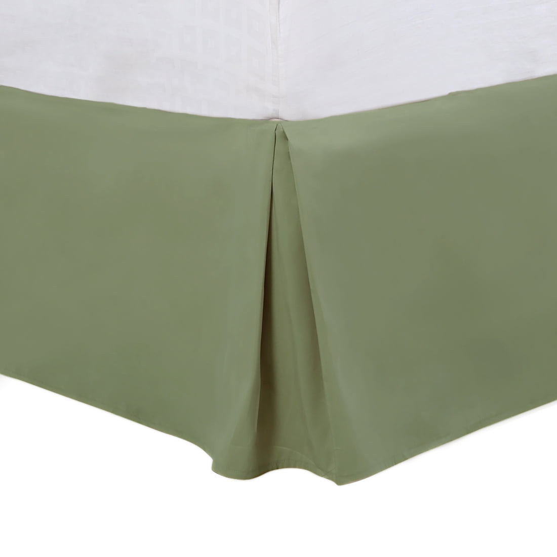 Unique Bargains 16" Drop Pleated Brushed Bed Skirt King Olive Green