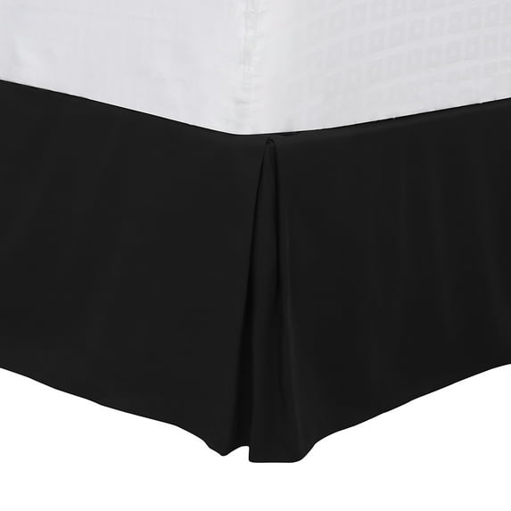 Unique Bargains 16" Drop Pleated Brushed Bed Skirt Twin Black