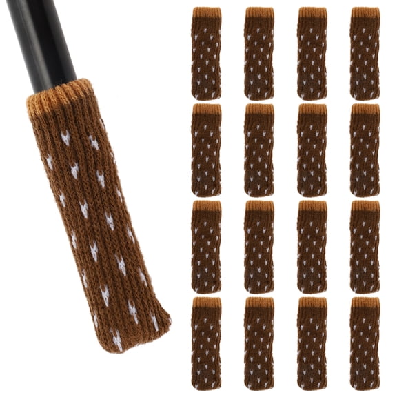 Unique Bargains 16 Pcs Chair Leg Covers Raindrop Mixed Pattern Chair Leg Covers for Hardwood Floors Brown