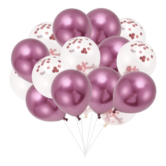 Unique Bargains 16 Pcs Latex Party Balloons, 12 Inch Round Helium Balloons for Wedding Graduation Anniversary Birthday Party Backdrop Decoration Red