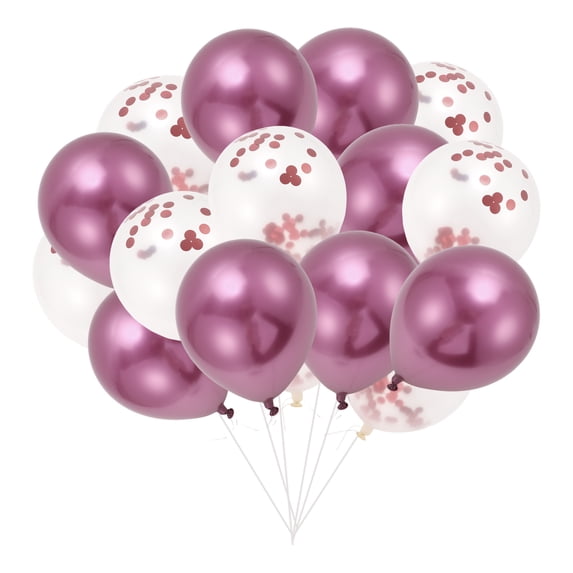 Unique Bargains 16 Pcs Latex Party Balloons, 12 Inch Round Helium Balloons for Wedding Graduation Anniversary Birthday Party Backdrop Decoration Red