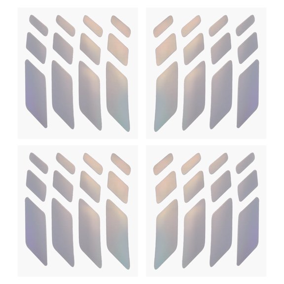 Unique Bargains 16 Pcs Square Wheel Rim Stickers Car Wheel Rim Tapes Decoration Stickers 14-22 Inch Laser Rainbow Polyvinyl Chloride