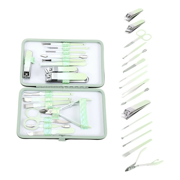 Unique Bargains 16-piece Set Fashion Nail Clipper Kit for Women for Men Gradient Green