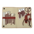thumbnail image 1 of Unique Bargains 16-piece Set Net Pattern Bag Nail Clippers Set Wine Red, 1 of 7
