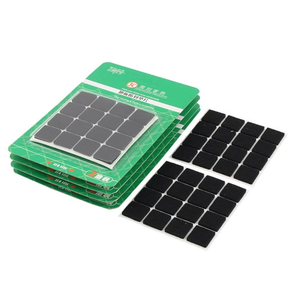 Unique Bargains 160 Pcs Antislip EVA Square 18mm x 18 mm Adhesive Chair Foot Cover Table Furniture Leg Protector Black