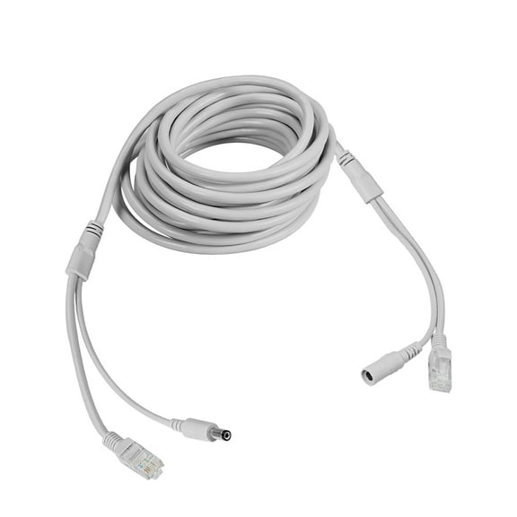 Unique Bargains 16ft Cat5e Network Ethernet LAN/Power Extension Cable for CCTV Security Cameras