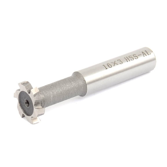 Unique Bargains 16mm Cutting Dia 3mm Cutting Depth 6 Flutes Straight Shank T Slot End Mill