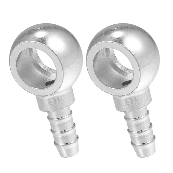Unique Bargains 16mm ID 10mm OD Universal Banjo Fitting Fuel Line Adapter Connector for Motorcycle Car Silver Tone 2 Pcs