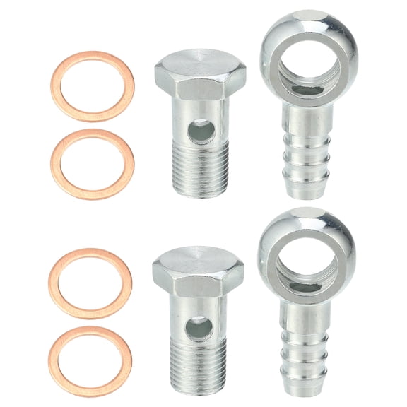 Unique Bargains 16mm ID 12mm OD Universal Banjo Fitting Fuel Line Adapter Connector for Motorcycle Car 2 Set