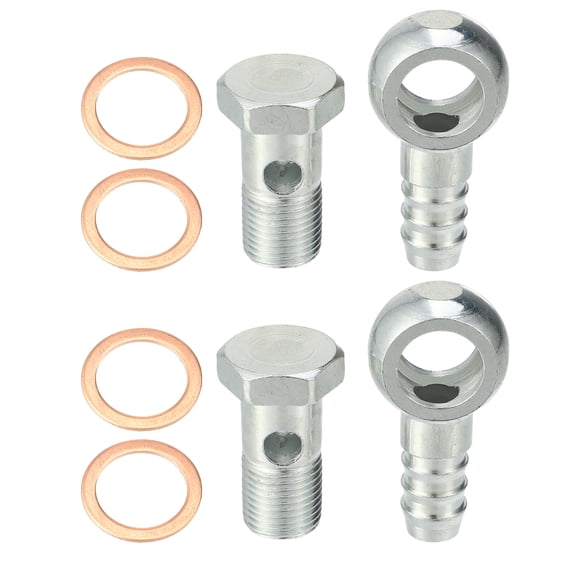 Unique Bargains 16mm ID 14mm OD Universal Banjo Fitting Fuel Line Adapter Connector for Motorcycle Car 2 Set