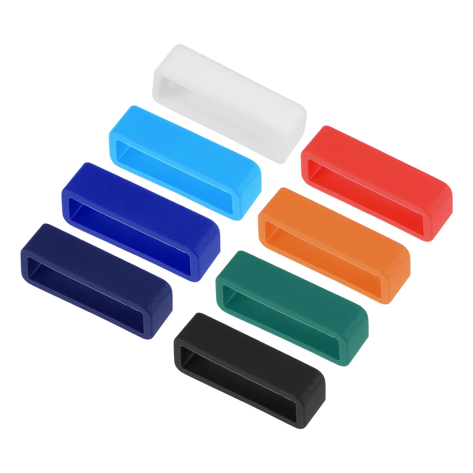 Unique Bargains 16mm Silicone Watch Band Strap Loops Replacement Fastener 24mm