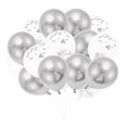 thumbnail image 1 of Unique Bargains 16Pcs Latex Party Wedding Graduation Anniversary Decoration Silver Tone, 1 of 6