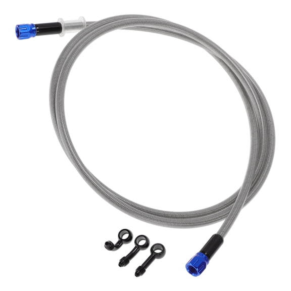 Unique Bargains 170cm Motorcycle Brake Clutch Oil Hose Line Nylon Stainless Steel Wire Braid PU Motorcycle Hydraulic Brake Line for Motorcycles Dirt Bike Silver Tone