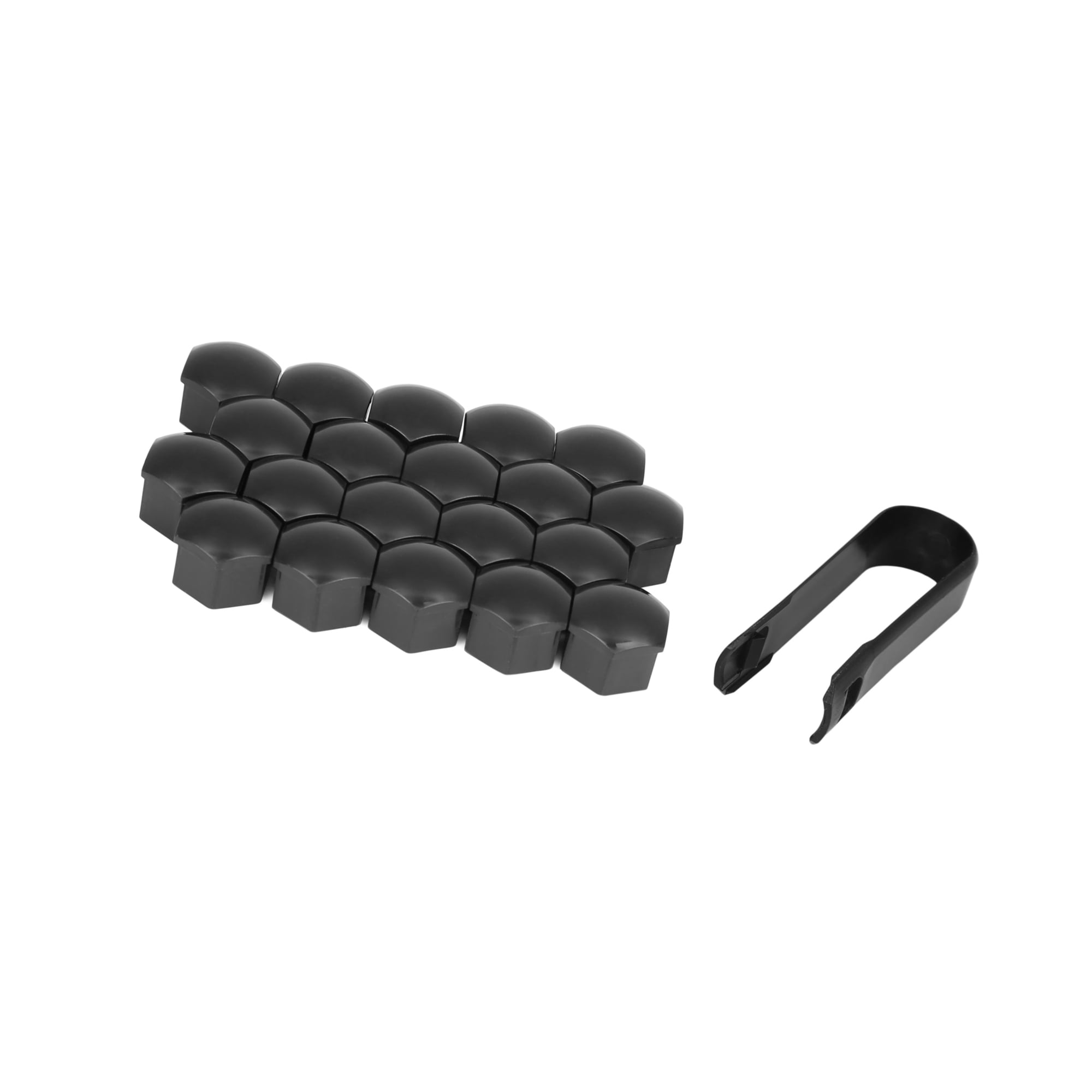 Unique Bargains 17mm Black Plastic Car Wheel Nut Lug Hub Screw Rim Bolt Covers with Clip
