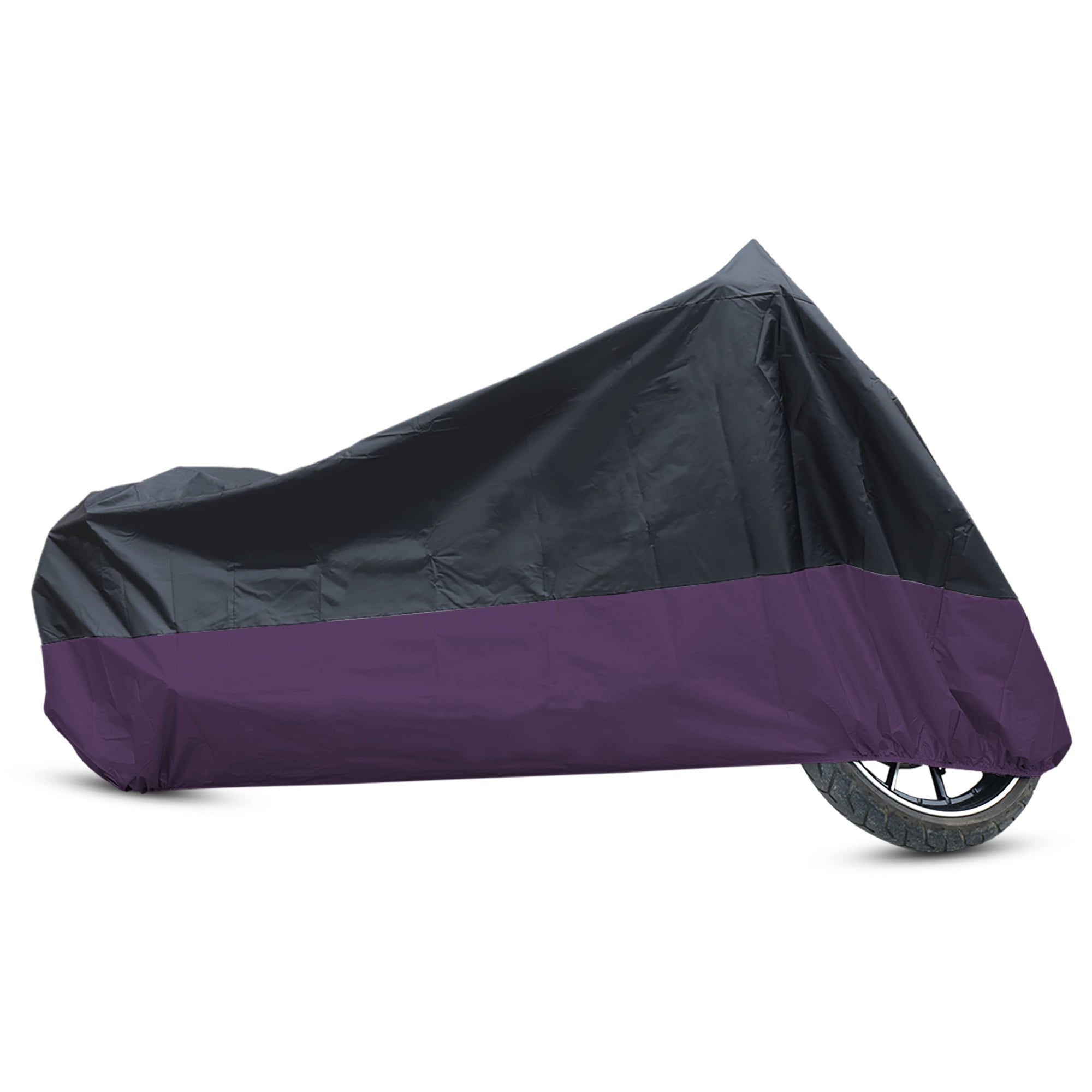 Unique Bargains 180T Motorcycle Cover Protector Rain Dust UV Proof Black Purple L