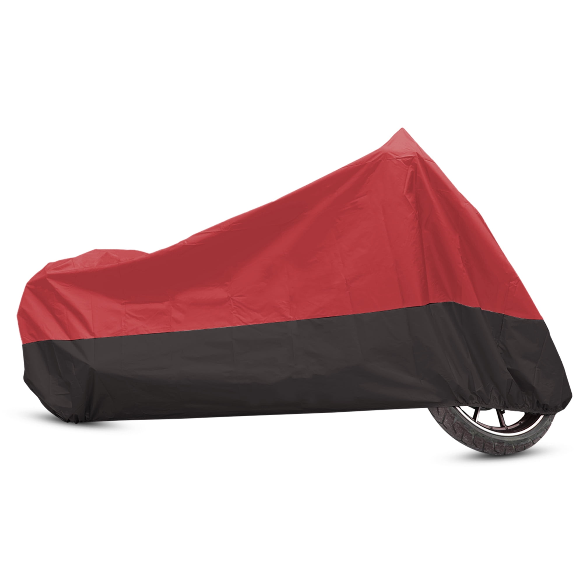 Unique Bargains 180T Motorcycle Cover Scooter Rain Dust UV Protector Red Black L