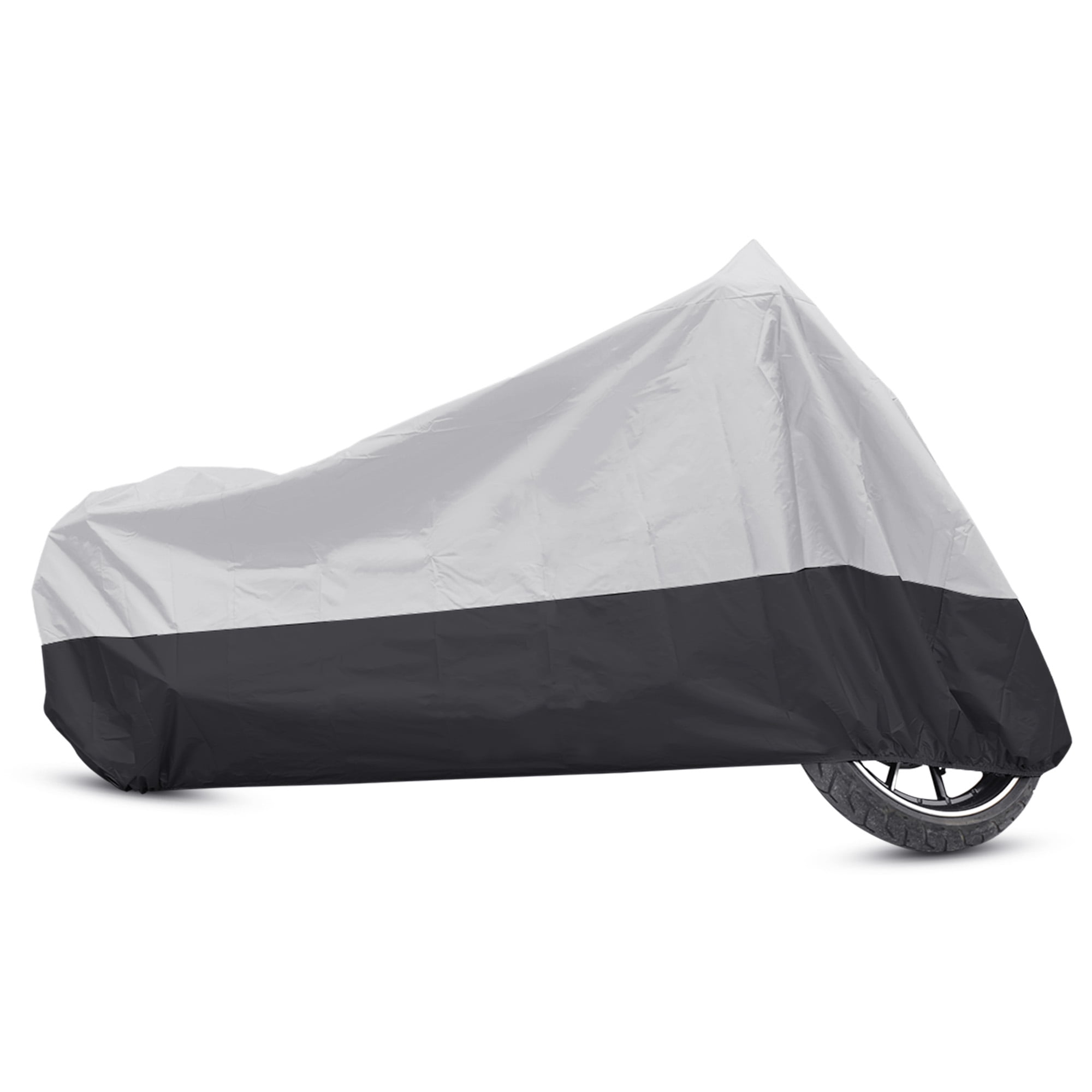 Unique Bargains 180T Motorcycle Cover Scooter Rain Dust UV Protector Silver Black XXL