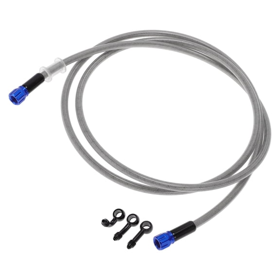 Unique Bargains 180cm Motorcycle Brake Clutch Oil Hose Line Nylon Stainless Steel Wire Braid PU Motorcycle Hydraulic Brake Line for Motorcycles Dirt Bike Silver Tone