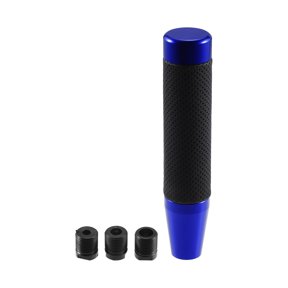 Unique Bargains 18cm Gear Shift Knob Aluminum Alloy Cylinder for Automatic and Manual Vehicle with 3 Adapter Blue 1 Set