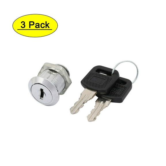 Unique Bargains 18mm Thread Dia 30mm Height Drawer Door Tool Box Cylinder Cam Lock 3pcs