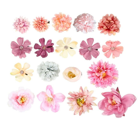 Unique Bargains 18pcs Flower Hair Clips Fake Flowers for Hair Flower Hair Accessories for Women and s Purple Pink