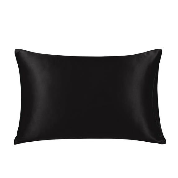 Unique Bargains 19 Momme Silk Pillowcase Envelope Closure Black Queen
