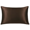 thumbnail image 1 of Unique Bargains 19 Momme Silk Pillowcase Envelope Closure Brown Queen, 1 of 8
