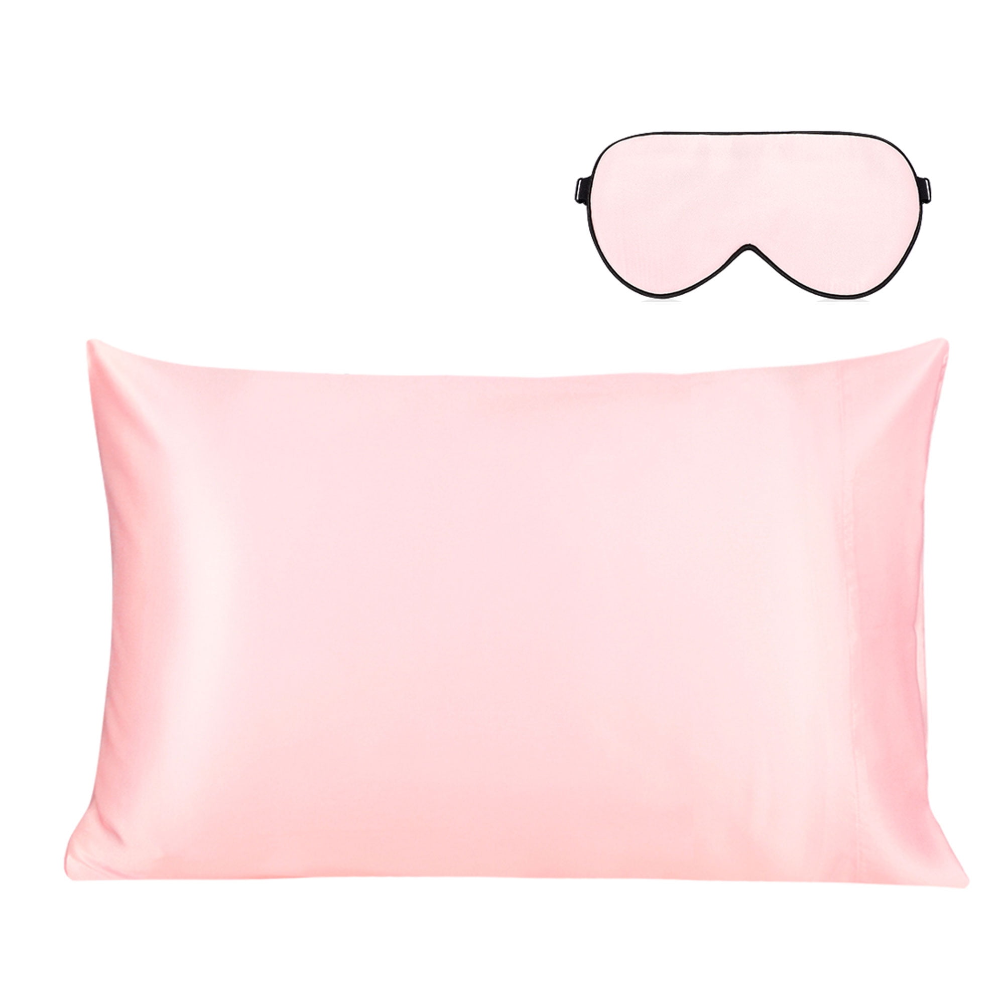 Unique Bargains 19 Momme Silk Pillowcase Eye Cover Set, Queen, Pink