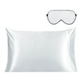 thumbnail image 1 of Unique Bargains 19 Momme Silk Pillowcase Eye Cover Set, Standard, Grey, 1 of 7