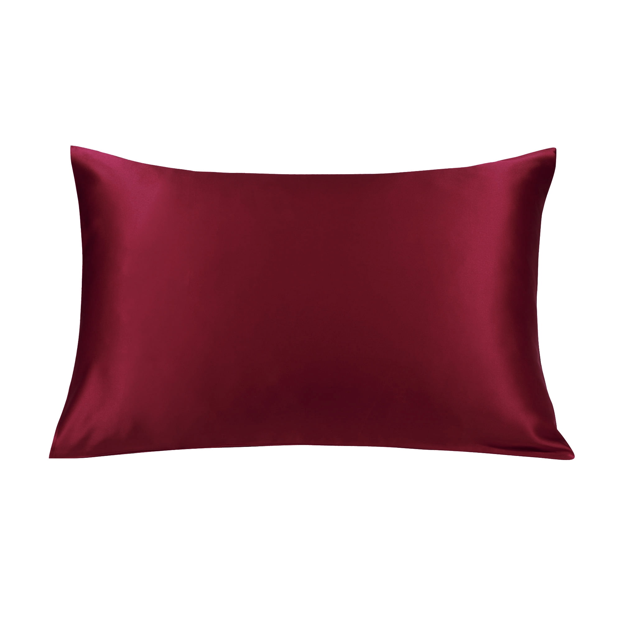 Unique Bargains 19 Momme Silk Pillowcase with Zipper 1 Pc Burgundy 20" x 30"