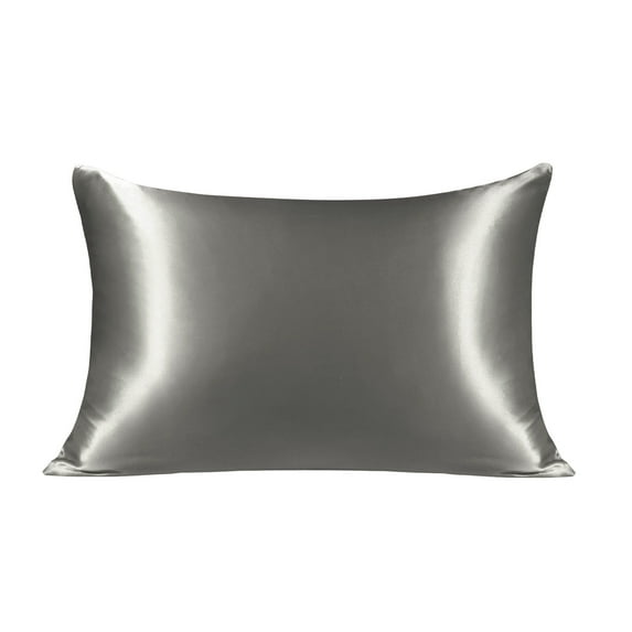 Unique Bargains 19 Momme Silk Pillowcase with Zipper 1 Pc Gray 20" x 26"