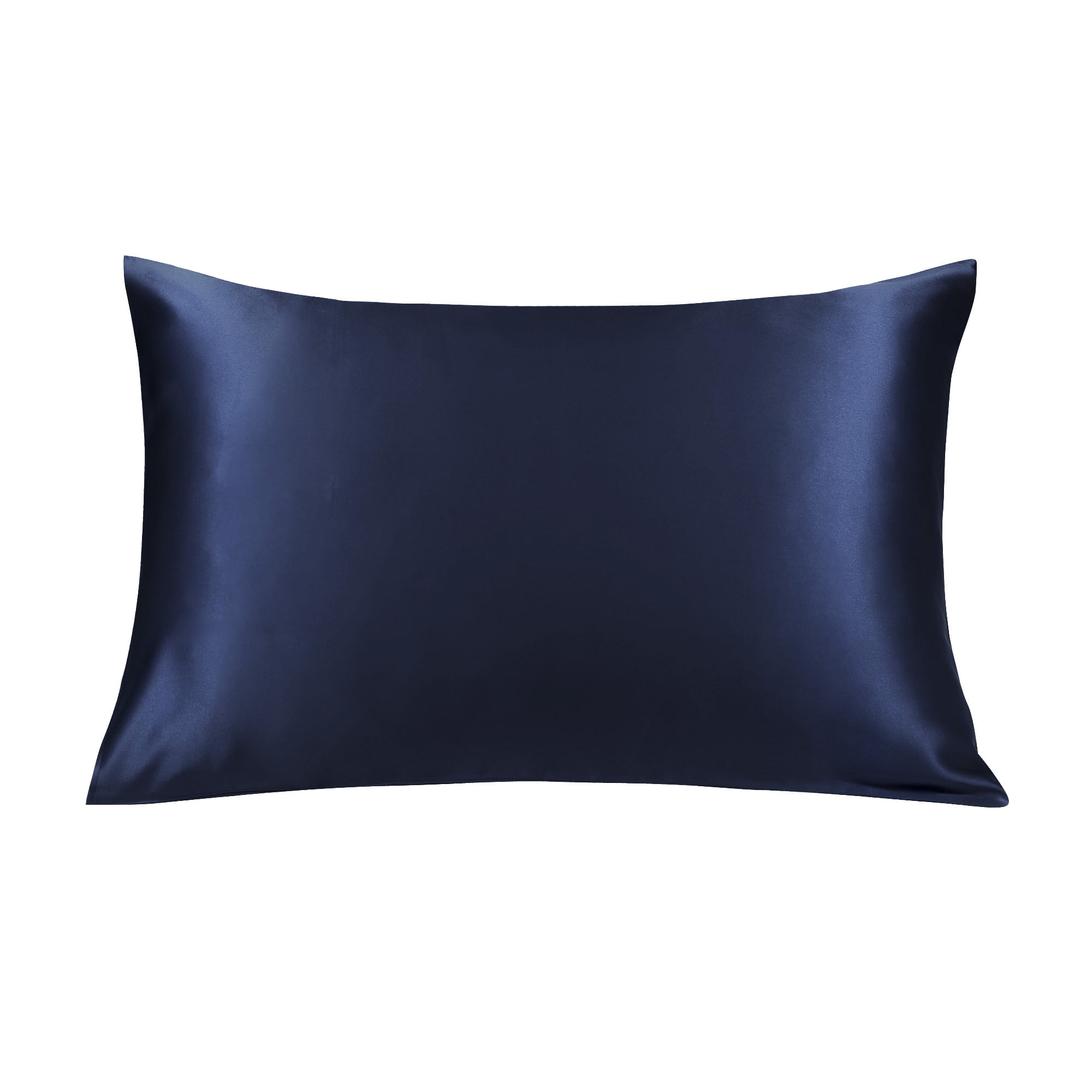 Unique Bargains 19 Momme Silk Pillowcase with Zipper 1 Pc Navy Blue 20" x 30"