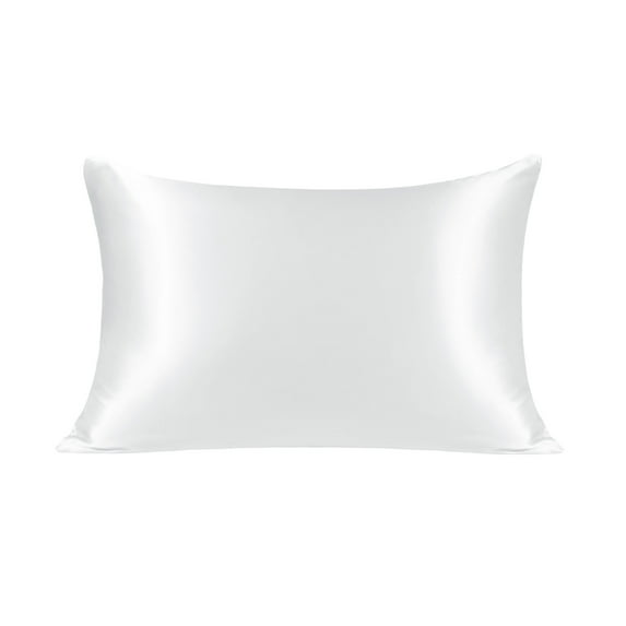 Unique Bargains 19 Momme Silk Pillowcase with Zipper 1 Pc White 20" x 30"