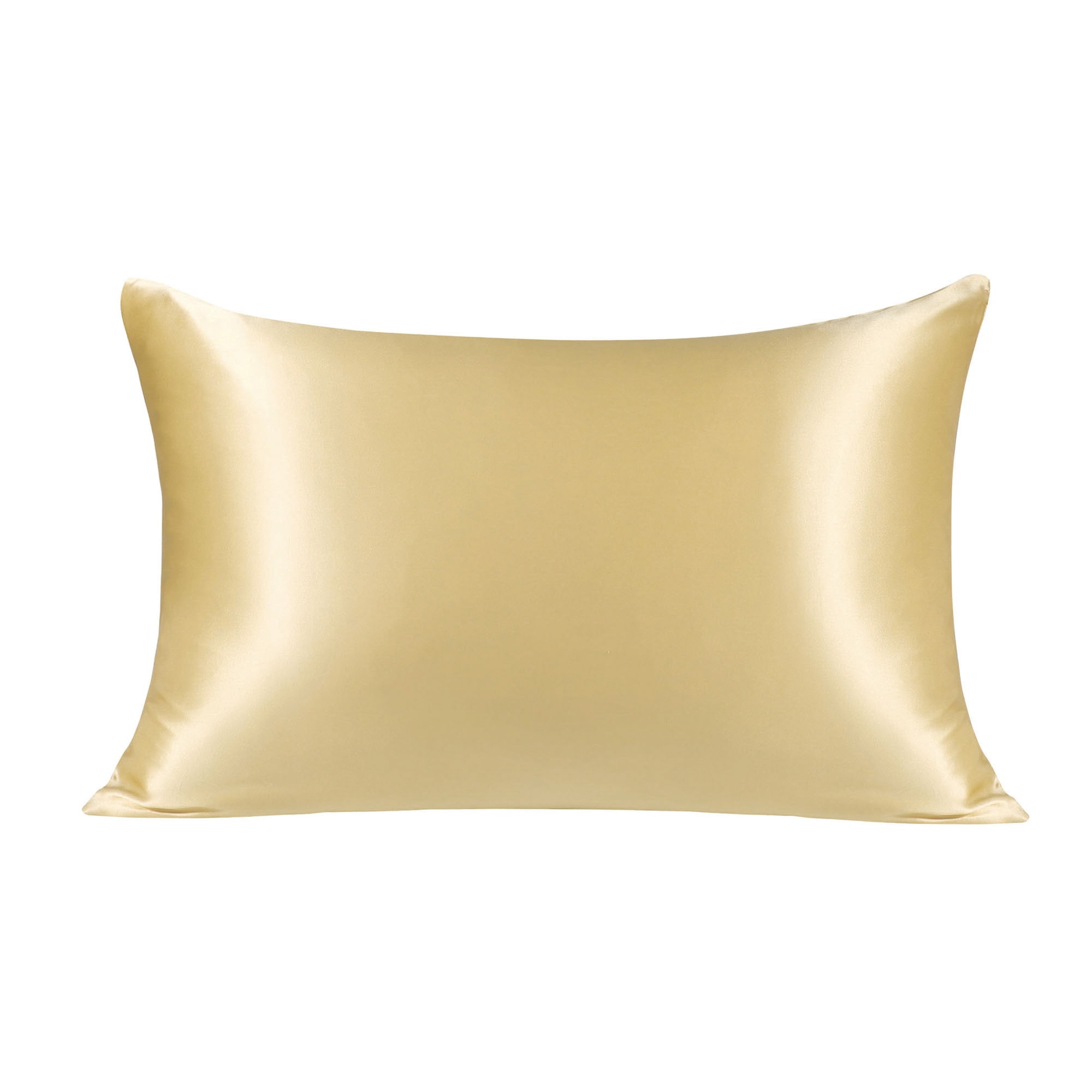 Unique Bargains 19 Momme Silk Pillowcase with Zipper 1 Pc Yellow 20" x 30"