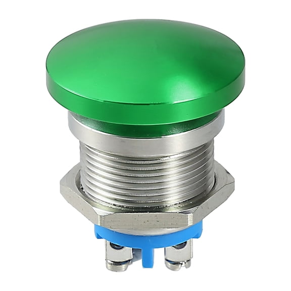 Unique Bargains 19 mm Momentary Push Button Switch Metal Head Round Start Button AC/DC 12V-250V Green