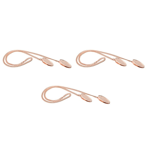 Unique Bargains 19'x0.16'(LxD) 3Pack Napkin Chain Bib Holder Chain Hat Strap Cord Lanyard, Rose Gold