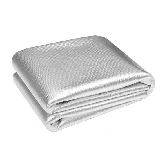 Unique Bargains 197mil 5mm 4.31sqft Car Sound Deadener Mat Aluminum Foil Heat Shield Material Self Adhesive for Hood Boat Engine Cover 39.37"x15.75" Silver Tone