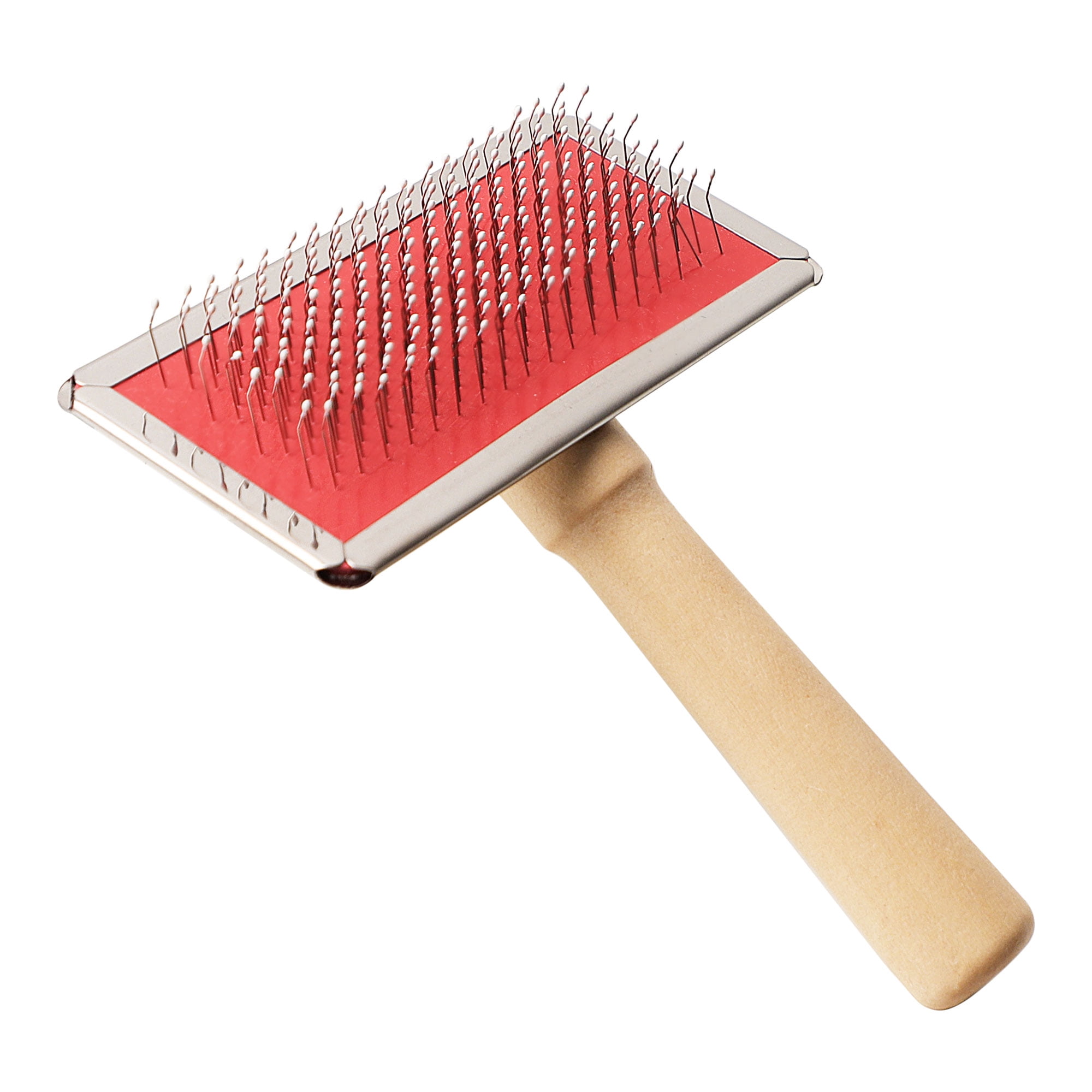 Unique Bargains 1PC Self Cleaning Dog Slicker Brush Pet Hair Brush with Handle