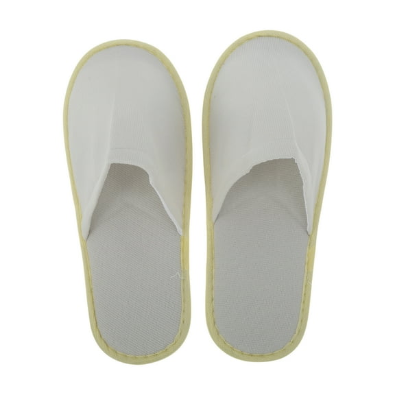 Unique Bargains 1Pair Disposable Slippers Foldable Closed Toe Anti-slip Hotel Slippers Light Gray