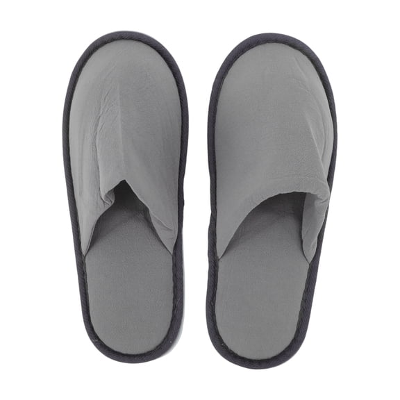 Unique Bargains 1Pair Disposable Slippers Foldable Closed Toe Hotel Slippers Gray