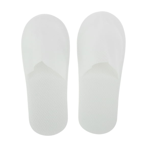 Unique Bargains 1Pair Disposable Slippers Foldable Closed Toe Hotel Slippers White