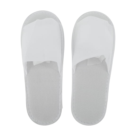 Unique Bargains 1Pair Disposable Slippers Foldable Open Toe Anti-slip Hotel Slippers White