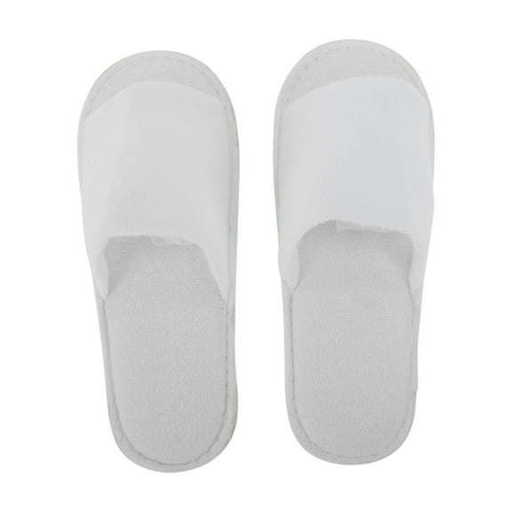 Unique Bargains 1Pair Disposable Slippers Foldable Open Toe Hotel Slippers White